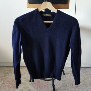 Vintage Chas N. Whillans Navy Blue Sweater made in Scotland
